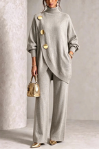 Colette | Metal Button Knit Two-Piece Set