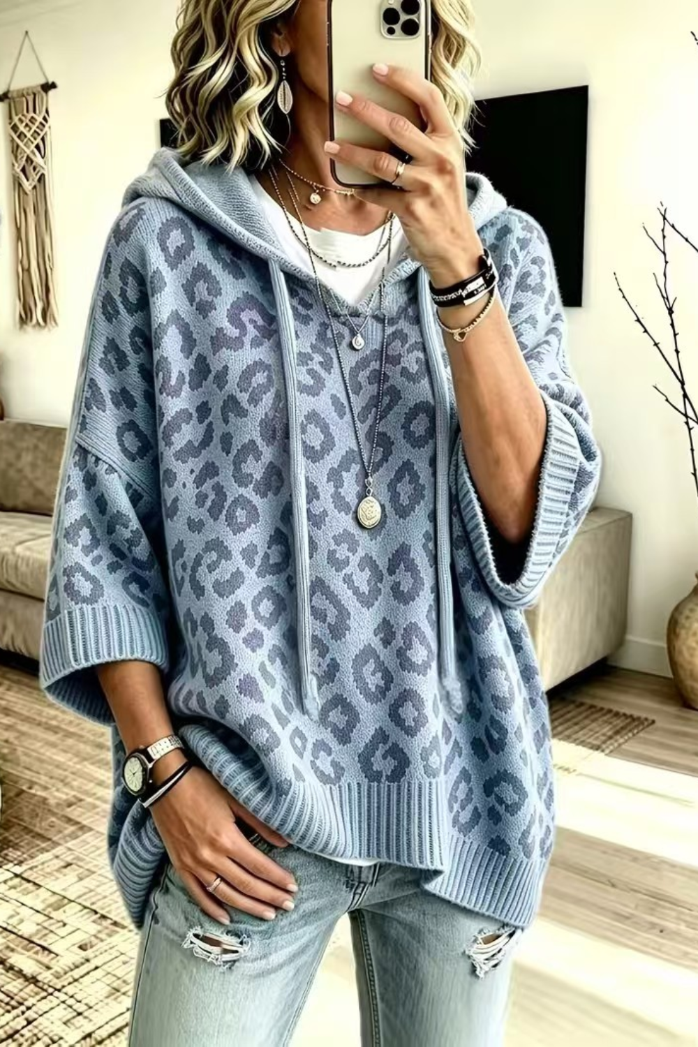 Rosalind | Hooded leopard Sweater