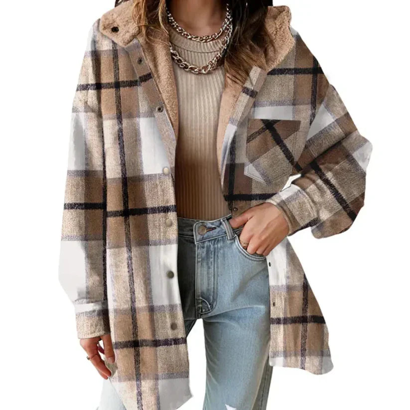 Harlow | Cozy Oversized Teddy Flannel Jacket
