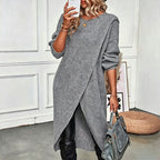 Mara | Asymmetrical cross knit dress