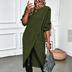 Mara | Asymmetrical cross knit dress