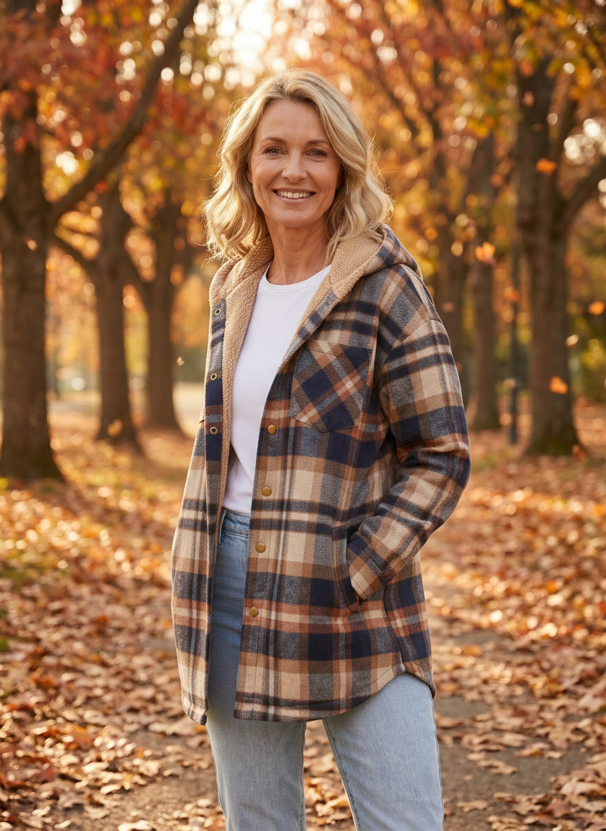 Harlow | Cozy Oversized Teddy Flannel Jacket
