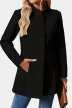 Lyana - High Collar Long Sleeve Coat