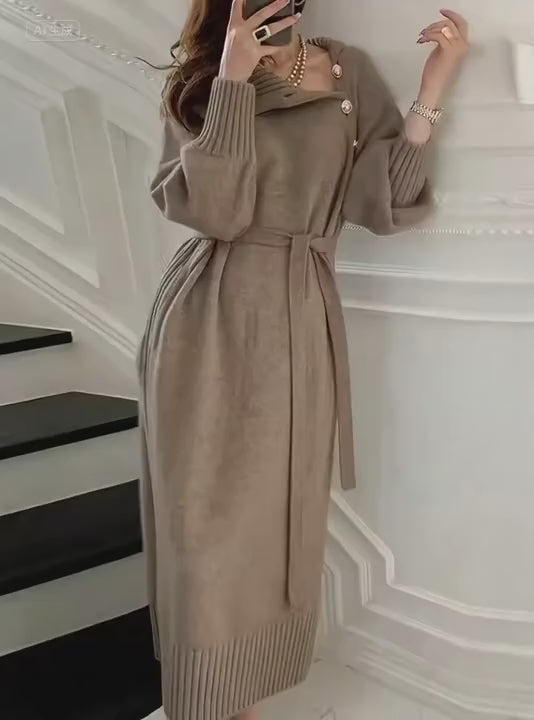Marchesa Turtleneck Knit Dress